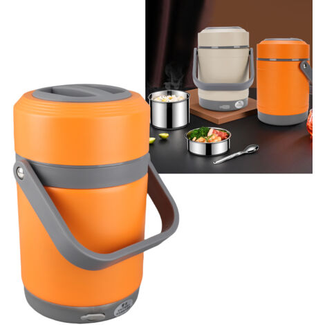 Thermokocher – Mini-Topf aus Edelstahl, tragbar, 2 l – Kochgeschirr, Hebe-Topf, Orange