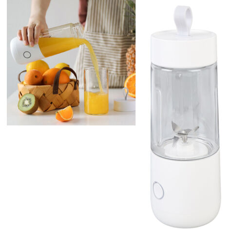 Tragbarer, kabelloser elektrischer Standmixer, wiederaufladbarer Bechermixer, Weiß, ideal für Reisen, Camping und Fitness, 350 ml, ABS, 500 g, 20 cm, 1 Stück (1/5)