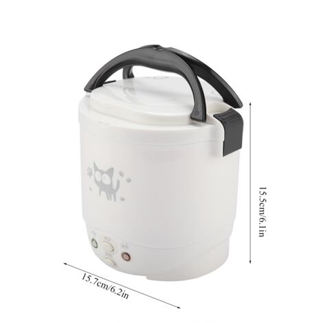 12V 100W Multifunktionaler tragbarer elektrischer Reiskocher und Dampfgarer - 1L Fassungsvermögen für Auto und Haushalt (ABS/PP/Edelstahl, Weiß/Grün/Rosa)