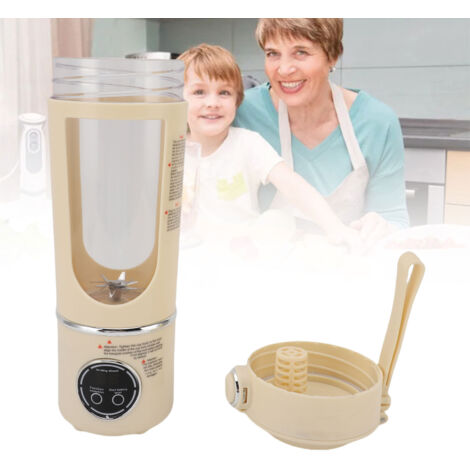 Tragbarer Standmixer (700 ml, 7,4 V) mit 12 Klingen, wiederaufladbarer Mini-Fruchtbecher-Mixer für Zuhause, Büro, Sport und Reisen, beigefarbenes ABS-Gehäuse, Edelstahl, 1500 mAh (1/5)