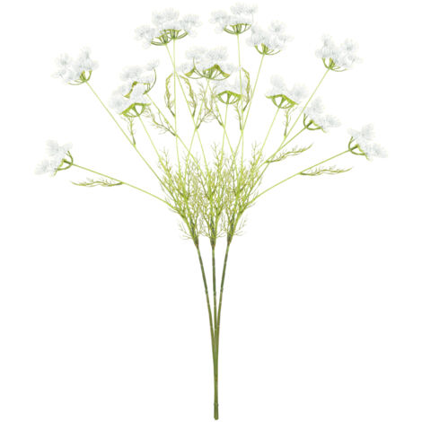 3-teiliges dekoratives weißes künstliches Partyblumen-Set mit Bambus-Blumenspitzen für Zuhause (1/5)