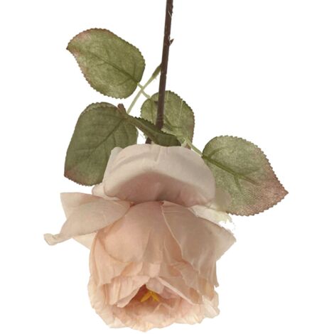 Hochwertige künstliche Rose für den Brautstrauß – Künstliche Rose mit langem 20 cm Kunststoffstiel, ideal als Tischdekoration für Champagner-Gestecke. (1/5)