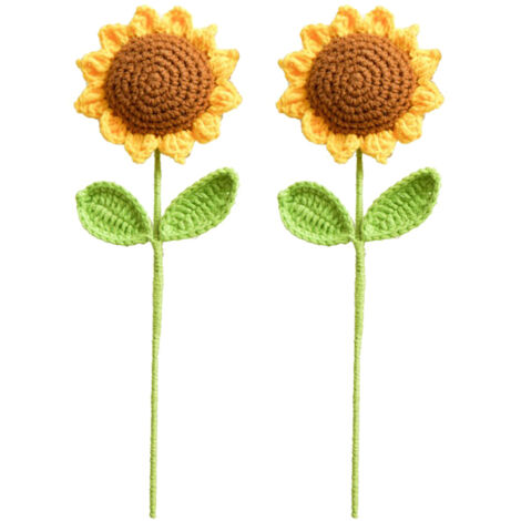 Wollblumenstrauß mit 2 Sonnenblumen und Blättern für Hochzeiten, Muttertag, Geburtstage, DIY-Geschenk (1/5)