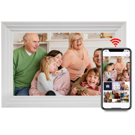Digitaler Bilderrahmen [C10.1] HD-Touchscreen, WLAN, automatische Drehung, Video- und Musikwiedergabe, Frameo-App (1/5)