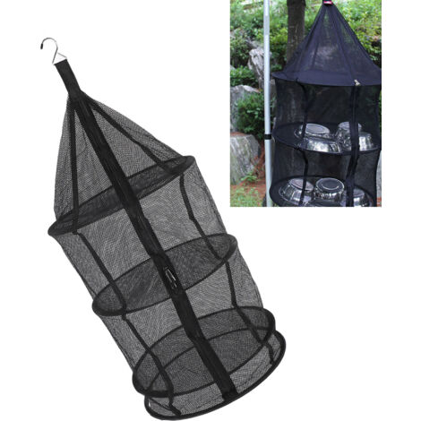 Multifunktionales Hänge-Trockennetz – 4-stufiges Klappgestell mit 5 kg Tragkraft für Obst, Gemüse und Wäsche.