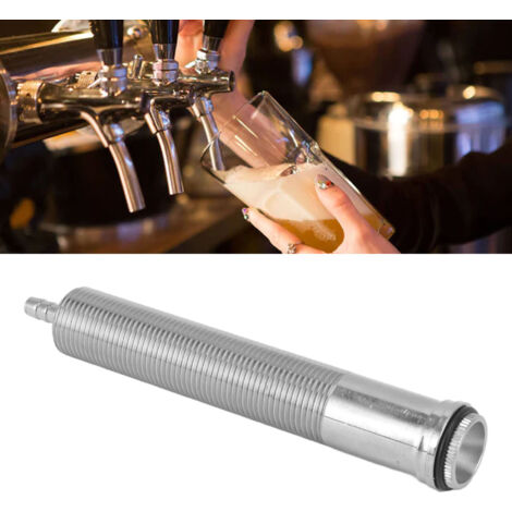 [Verlängerungsrohr für Bierzapfanlage] [Verlängerungsrohr mit G5/8-Wandhalterung] [Edelstahl-Zapfhahnadapter] [156 mm Länge für Kühlschrank und Hausbrauerei] (1/5)