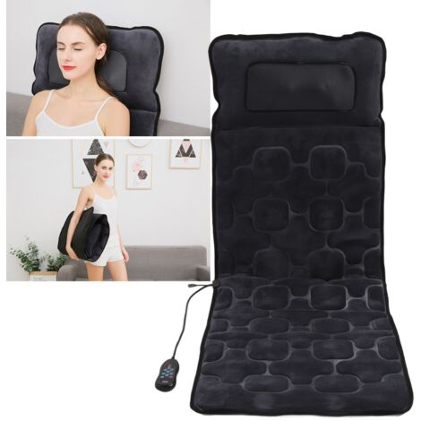 Elektrische Massagematte, mehrlagig beheizbar, 9 Massageprogramme, 20 Massagepunkte, Ganzkörpermassagematte zum Liegen und Sitzen, mit Fernbedienung, 170 cm (1/5)