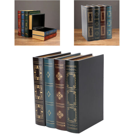 Vintage-Aufbewahrungsbox in Buchform aus hochwertiger Spanplatte, 742 g, 16 x 14 x 20 cm, zur Dekoration und multifunktionalen Aufbewahrung – 1 Stück (1/5)
