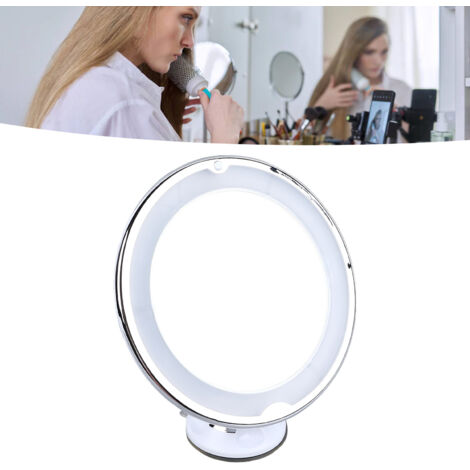 Wunderbarer Schönheitsspiegel Tragbarer LED-Schminkspiegel mit 10-facher Vergrößerung und Saugnapf Gleichmäßiges Licht für unterwegs und zu Hause (1/5)