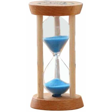 Bunte Holz-Sanduhr für 10/15/30-Minuten-Timer mit hochwertigem Sand und Borosilikatglas – ideal zum Kochen, Spielen, Lernen und für Kinder mit Autismus – Maße: 8 x 14 cm, Gewicht: 430 g