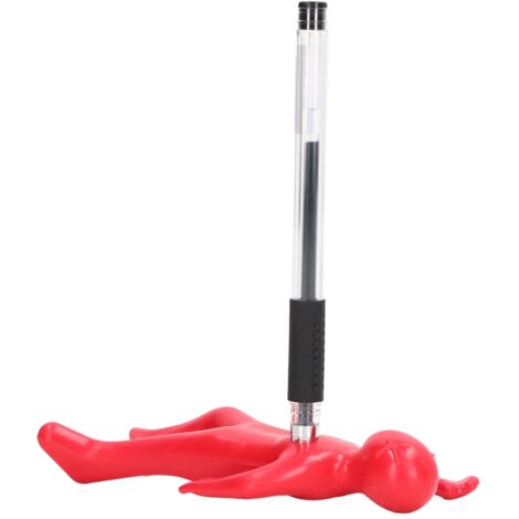 Roter Stiftehalter in Menschenform – Dekorativer und witziger Schreibtisch-Organizer – Robuster Kunststoff – 7,5 x 12,5 cm – 76 g – 1 Stück