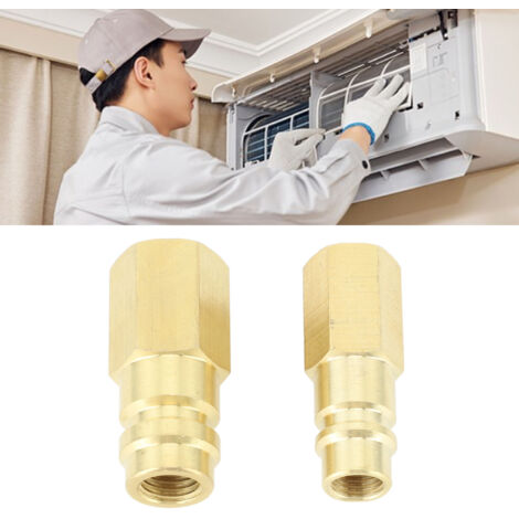 R134A-Umrüstadapter für Kälteanlagen – R134A-Schnittstelle, 1/4-Zoll-SAE-Bronzeanschluss – Zwei Schnellumrüstadapter (87 g) (1/5)