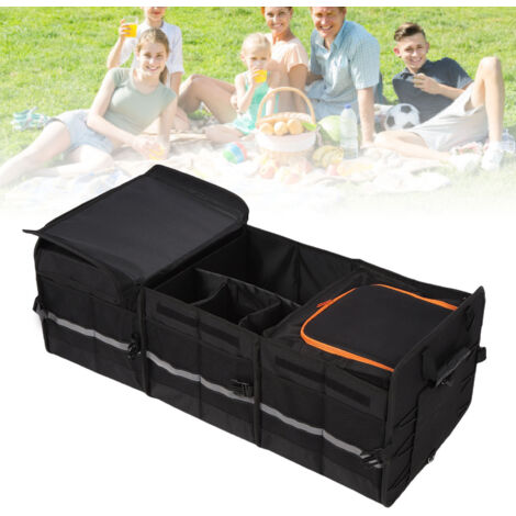 Kofferraum-Organizer für Auto und Camping – 105 l mit verstellbaren Trennwänden und auslaufsicherer Kühltasche – leicht zu transportieren und zu verstauen (1/5)
