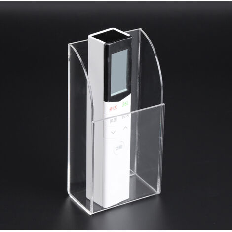 Wandmontierte Aufbewahrungsbox aus Acryl für Fernbedienung und Smartphone mit Halterung – 1 Stück, transparent (1/5)
