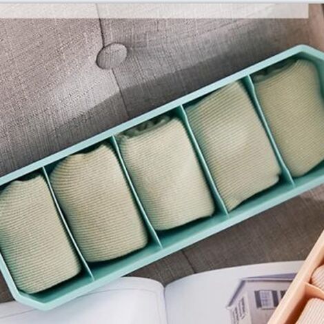 Aufbewahrungsbox aus Kunststoff mit mehreren Fächern für Unterwäsche und Socken, stapelbar für mehr Ordnung im Haushalt, Standardgröße, einzeln erhältlich (1/5)
