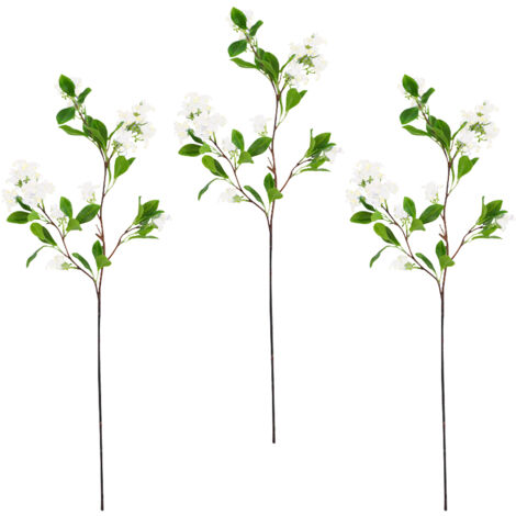 【Künstlicher Osmanthus】Dekorative Zweige, 3 Stück mit weißen Blättern – Weiches Gartendekorationsset, künstliche Blumen im OPP-Beutel (1/5)