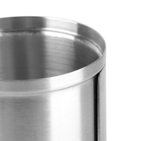 Aufbewahrungsbox aus silberfarbenem Edelstahl für Wattepads und Kosmetikapplikatoren, 18,5 cm (1/5)