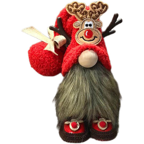 Kleiner, handgefertigter Filzelf aus Naturplüsch, 38 cm, Herbst- und Wohngeschenk (1/5)