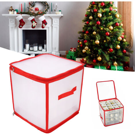 Sockenorganizer aus transparentem PVC mit Reißverschluss – Aufbewahrungsbox mit Fächern [Abmessungen: 30 x 31 cm, Rot, 1 Box + 24 Trennwände + 3 Einlegeplatten] (1/5)