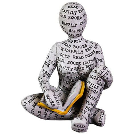 Dekorative Statue „Lesender Sitzender“ A539-0011 – Moderne, luxuriöse Harzfigur für Wohnzimmer, Bibliothek oder Vitrine (1/5)