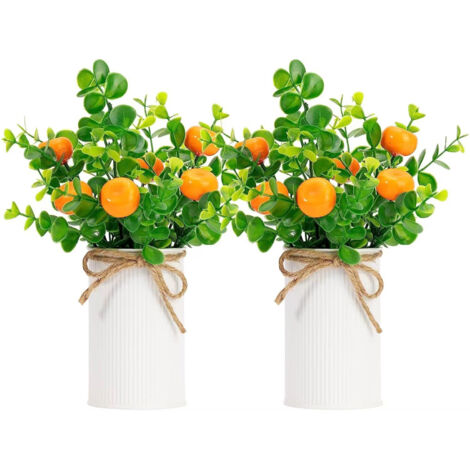 Künstlicher Deko-Obst-Bonsai im Topf (2 Stück) – Detailgetreue Nachbildung, pflegeleicht, hochwertiges Material, multifunktional, Geschenkidee (1/3)