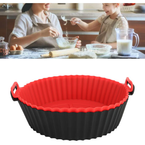 Set mit 2 antihaftbeschichteten, matten Silikon-Fritteusentöpfen, 22 cm, Rot/Schwarz (1/5)