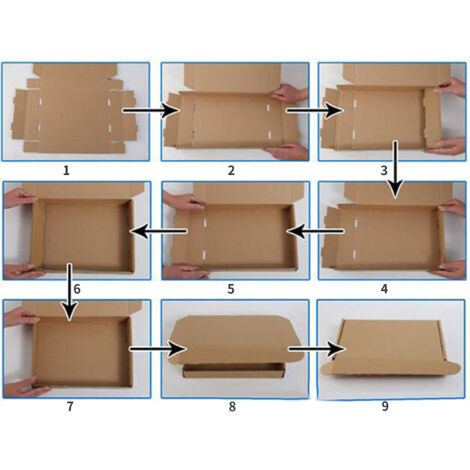 [Verpackungskarton] Wiederverwendbarer, recycelbarer 3-lagiger Pizzakarton aus extra starkem Kraftkarton, 310 x 50 x 40 mm, zum Verschenken und Aufbewahren