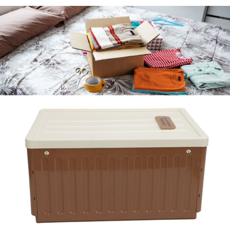Faltbarer Kleiderschrank-Organizer mit 9 Fächern, Aufbewahrungsbox für Kleidung mit waschbarem und stapelbarem Deckel – PP, 25,3 x 40 x 20,5 cm, Braun (1/5)