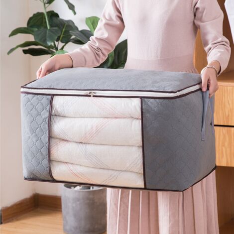 【Aufbewahrungstasche】 Faltbare Aufbewahrungstasche für Kleidung mit transparentem Sichtfenster – Großes Fassungsvermögen (60 x 40 x 35 cm, 48 x 28 x 50 cm, 70 x 50 x 30 cm) – 3 Vliestaschen (1/5)