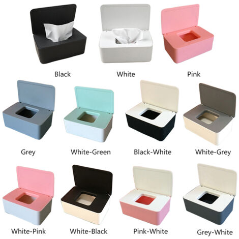 Tragbare Aufbewahrungsbox mit Deckel für Einwegmasken und Feuchttücher – Umweltfreundliches PP-Modell – Abmessungen 18,5 x 12,2 x 7 cm – Verschiedene Farben erhältlich (1/5)