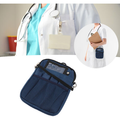 Medizinische Gürteltasche aus Oxford-Canvas für Pflegekräfte – Komplettes Set mit Taschen für Verbandsmaterial, Schere und Notfallausrüstung – Blau
