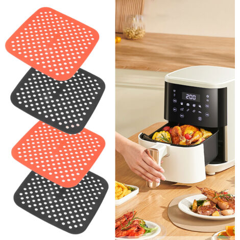Wiederverwendbare Airfryer-Matten 【4 Stück】 18,5 cm Antihaft-Silikon, fettabweisend, für Vögel [Airfryer] (1/5)