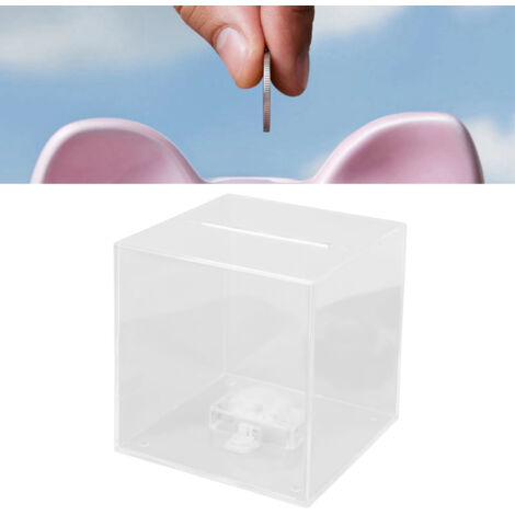 Beleuchtete, transparente Acryl-Spardose für Erwachsene und Kinder, bruchsicher, großes Fassungsvermögen, 12 cm (1/5)