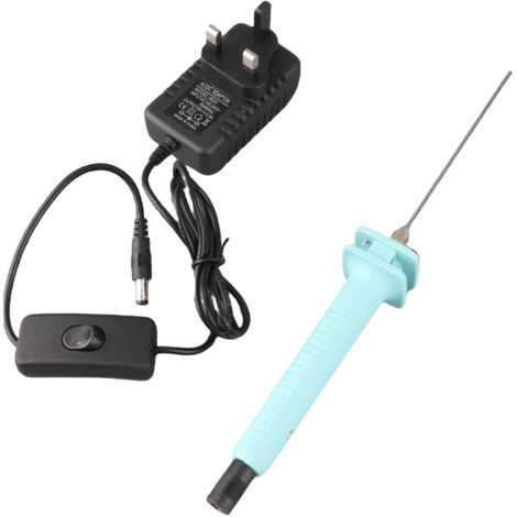 15-W-Thermoschneidstift (220 °C) zum Selberbauen von Styropor, inklusive Heißdraht-Elektromesser und UK-Stecker (100–240 V AC) mit 2-mm-Edelstahlrohr.