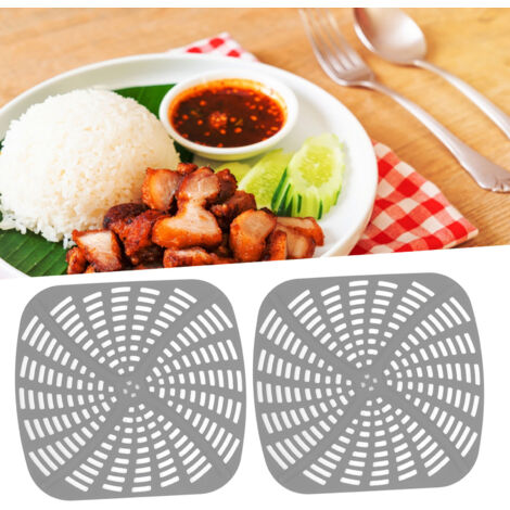 Markenloses Friteusenzubehör – Wiederverwendbare Silikonmatte für Fritteuse AG301 – 2 graue Stück (1/5)