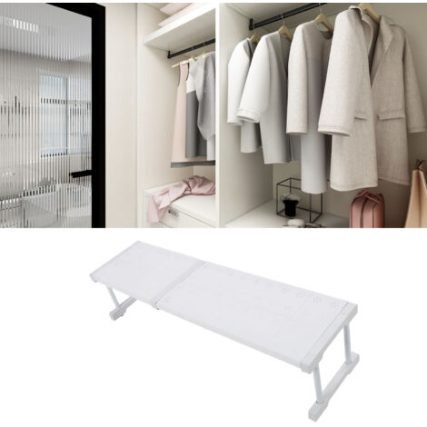 Verstellbares Treppenregal für Kleiderschrank – Selbstbau-Regal mit Trennwand für Kleiderschrank, Schrank, Badezimmer – Spannsystem 67–88 cm (1/5)
