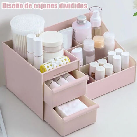 Rosa multifunktionale Tisch-Kosmetikbox mit Schubladen für Make-up, Büro, Schule, Kunst, 28 cm PP (1/5)