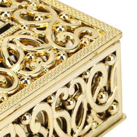 Goldene Bonboniere im europäischen Stil, leere quadratische Schachtel, 12 Stück, für Hochzeiten, ManoGQ (PS-Kunststoff, 5,7 cm, Gold/Silber) (1/5)