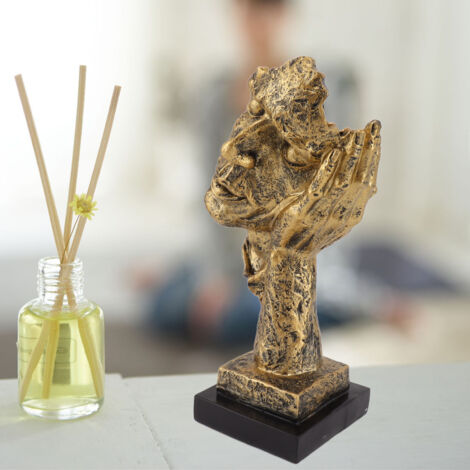Dekorative Vintage-Skulptur aus französischem Kunstharz, abstrakt, 1228 g, umweltfreundliches Harz, 12,5 x 11,5 x 32 cm, Stiefmütterchen-Statue für Wohnzimmer, Bibliothek oder Büro (1/5)