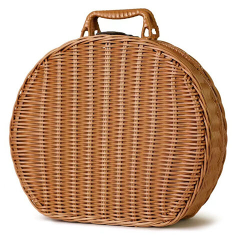 Faltbarer Aufbewahrungskorb aus Kunststoff in Rattanoptik – Runder Organizer-Korb mit großem Fassungsvermögen für Schlafzimmer und Badezimmer – Erhältlich in 3 Größen (S/M/L), braun – XL-Modell (1/5)