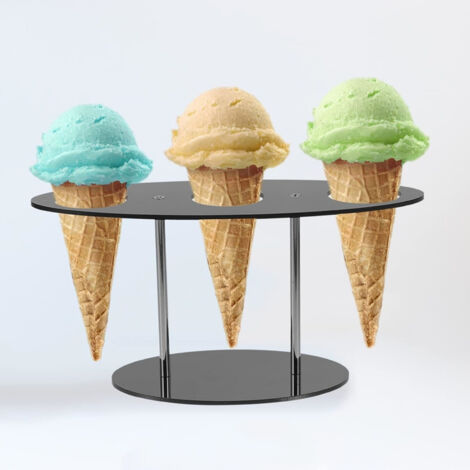 3-Loch-Acryl-Waffelhörnchenhalter – Eiswaffelhörnchenhalter, Waffelhörnchenhalter, Cupcake-Hörnchenhalter (1/5)