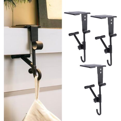 Kaminständer mit Doppelfunktion und speziellen Haken für festliche Dekorationen – 3-teiliges Set aus Eisenaccessoires mit doppeltem Design und verstellbarer Höhe bis zu 21 cm