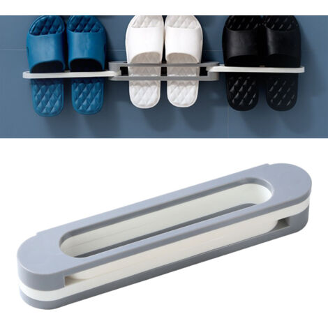3-in-1 Wandschuhregal, ausziehbar, PP, platzsparend, einfache Montage, multifunktionale Aufbewahrung (1/5)