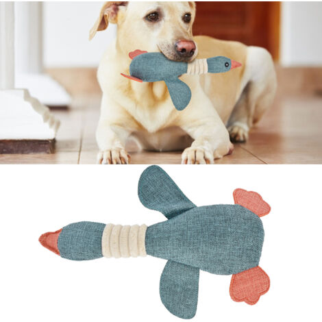 Plüschtier 30 cm große, blaue Quietscheente für Hunde Kauspielzeug zur Zahnreinigung und zum Training für kleine und mittelgroße Hunde (1/5)
