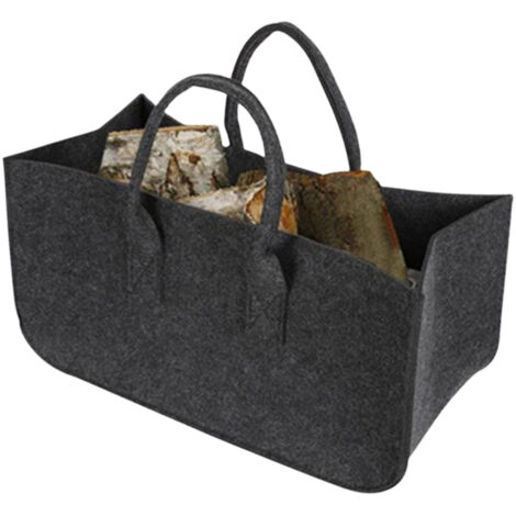Filz-Holztragetasche für Kamin, Grill und Aufbewahrung im Haushalt - Große Tasche (50 x 25 x 25 cm) mit stabilen Griffen und kompaktem Design (3 Farben)