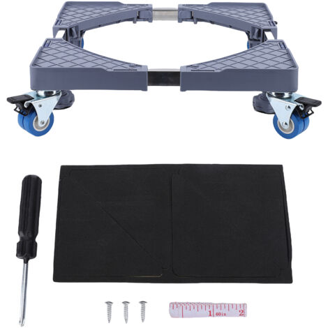 Mobiler Sockel für Kühlschränke und Haushaltsgeräte [ABS Plus] [180 kg] mit Standfüßen und feststellbaren Rollen – verstellbare Maße 41–64 cm