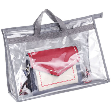 Transparente PVC-Schutztasche/Handtaschenorganizer mit Verschluss und Griff [Staubdichte Abdeckung für den Kleiderschrank] (1/5)