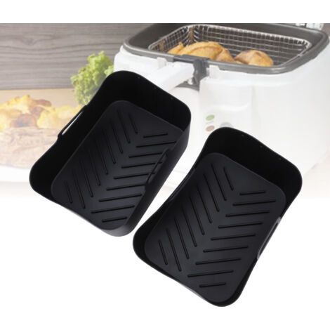 2-teiliger Silikoneinsatz für Dual-Zone-Fritteuse AF400EU/AF300EU 9,5 l – Wiederverwendbares rechteckiges Zubehör, Silikon, hitzebeständig bis 204 °C (1/5)