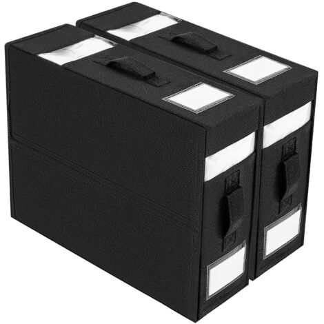 Schwarze Aufbewahrungsbox für Bettdecken und Laken [2er-Pack] – Textil und umweltfreundlich (1/5)