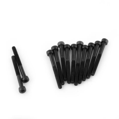 [Schrauben] Schwarze Sechskantschrauben M3 x 30 mm mit Teilgewinde, 24er-Set aus Kohlenstoffstahl der Güteklasse 12.9 für industrielle Montage und Heimwerkerprojekte.